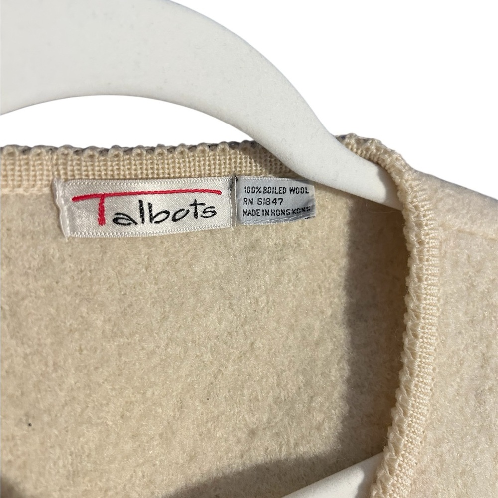 Talbots Cream Wool Sweater - Picture 3 of 7